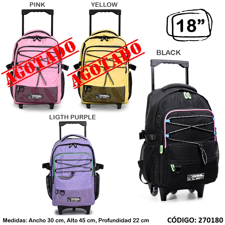 Mochila carro chimola 18"" elasticos