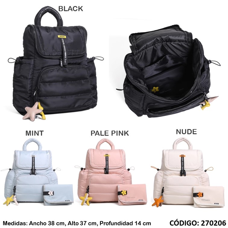 Mochila maternal chimola 14,5"" baby world m206