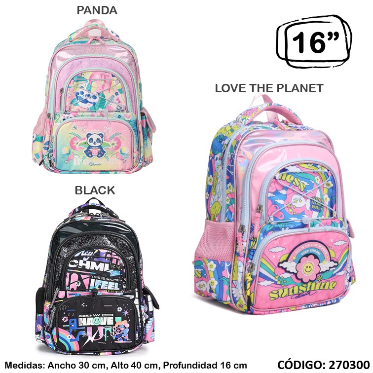 Mochila chimola 16"" rainbow tr81/82/84