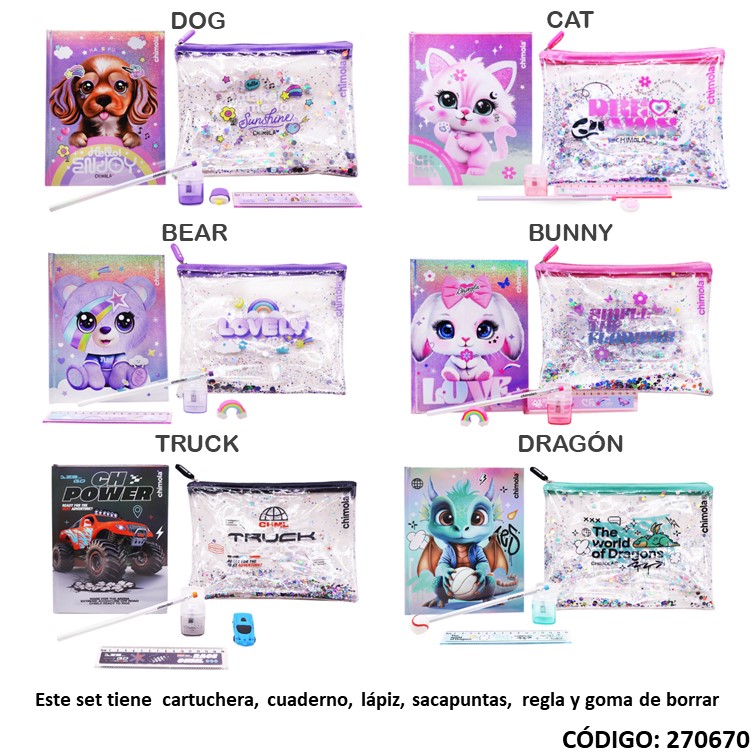 Set escolar chimola bt237/8/9/40/1/2