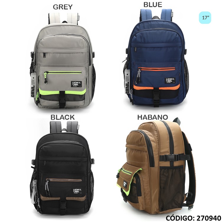 Mochila chimola 17"" matelasse