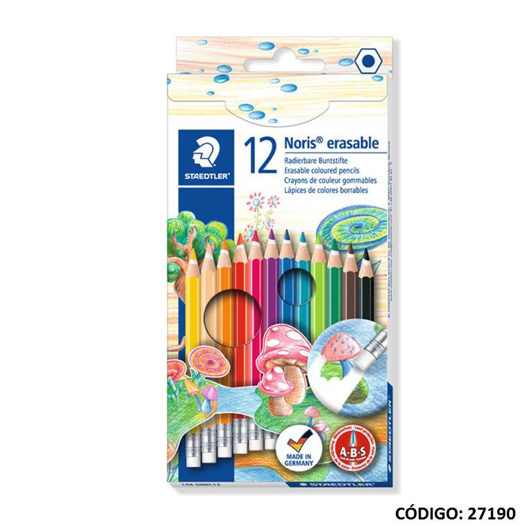 Lapiz/color staedtler borrable x12 l