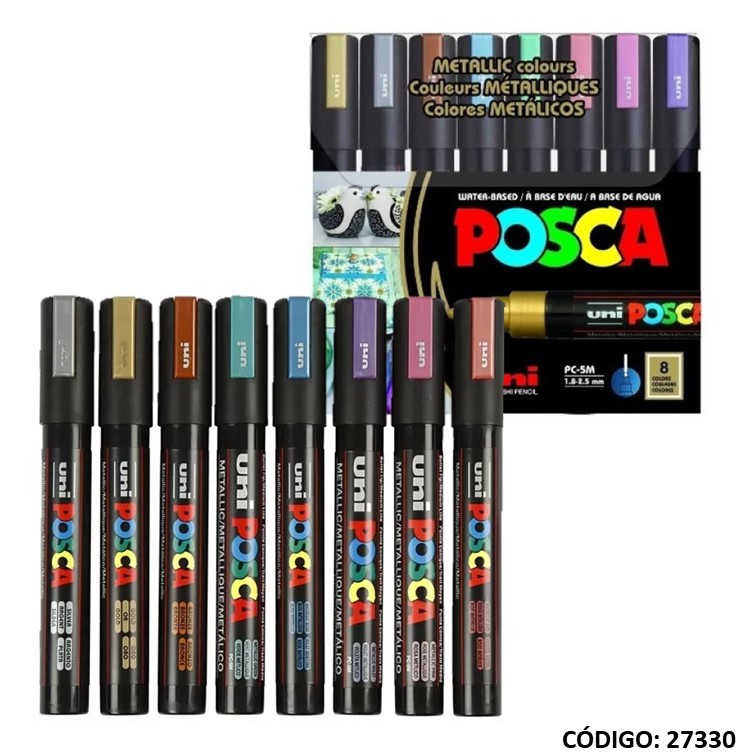 Marcador uni posca pc-5m 2.5mm metallic