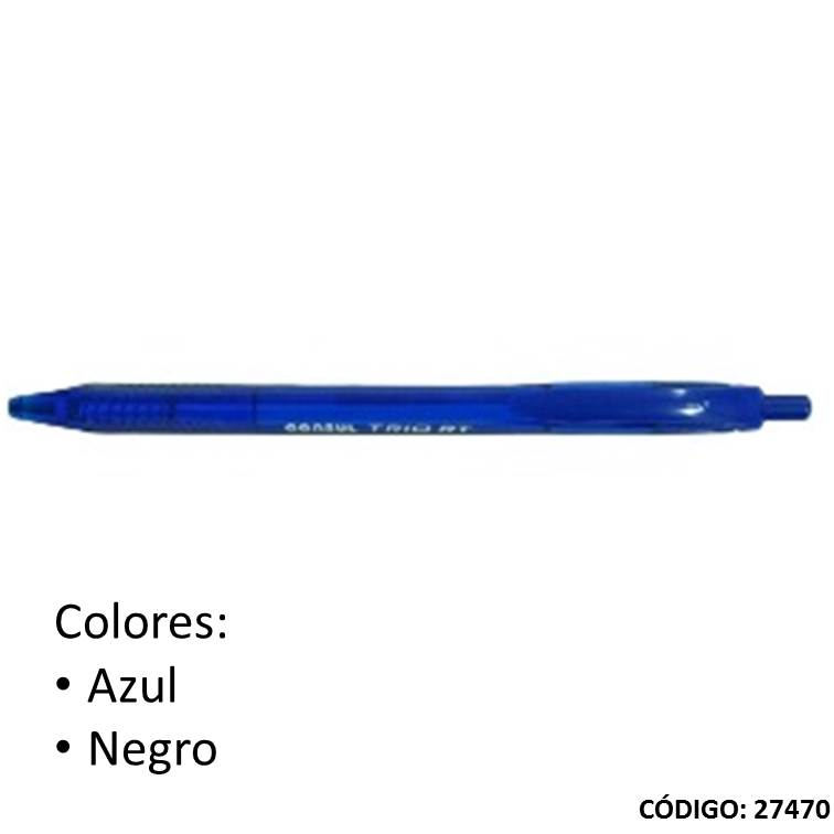 Bolígrafo retráctil consul trio 1mm (100) colores