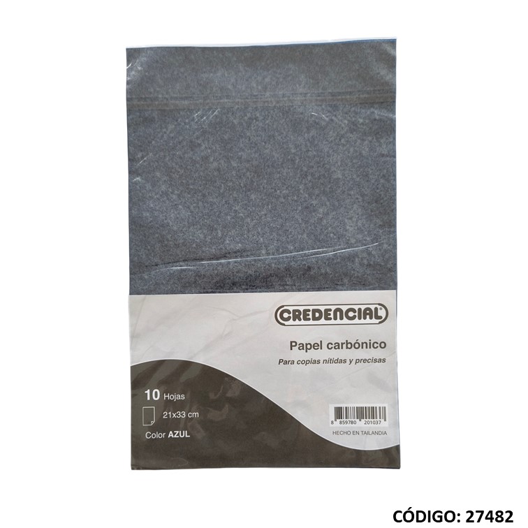 Carbonico papel credencial azul