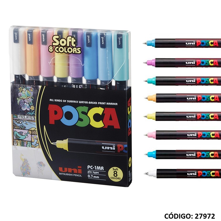 Marcador uni posca pc-1m 0.7mm pastel