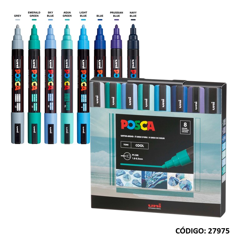 Marcador uni posca 5m cool -frios