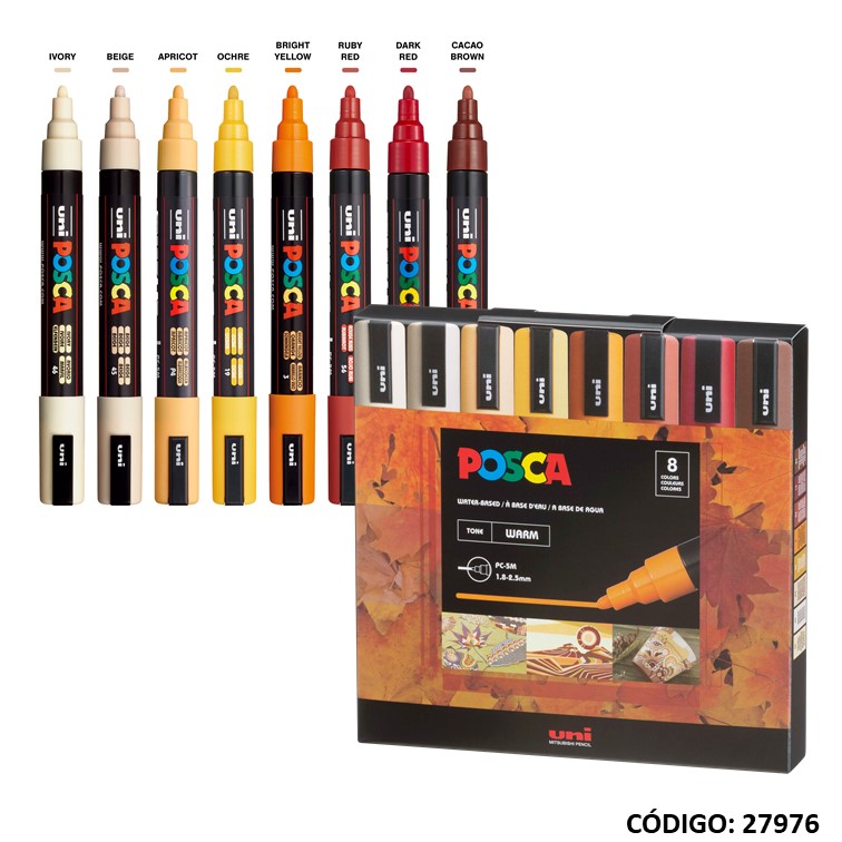 Marcador uni posca 5m warm -calidos
