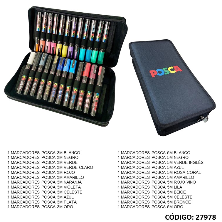 Marcador uni posca 3m/5m + estuche