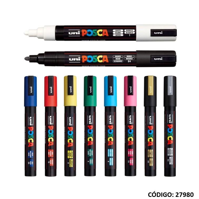 Marcador uni posca pc-5m pta. red. 2.5mm