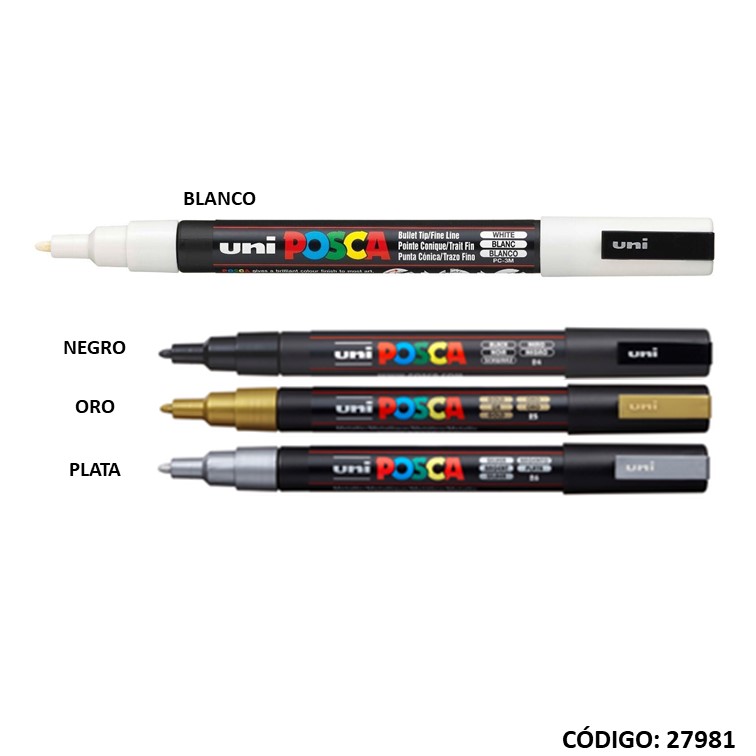 Marcador uni posca pc-3m pta. red. 1.3mm