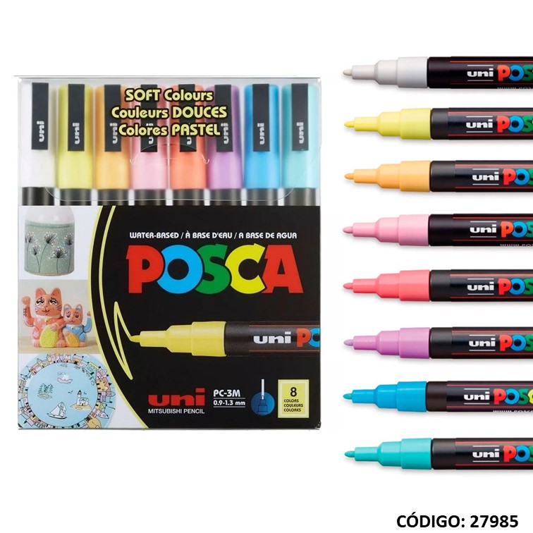 Marcador uni posca pc-3m 1.3mm pastel
