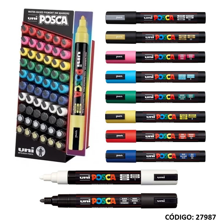 Marcador uni posca pc-5m 2.5mm + exhibidor