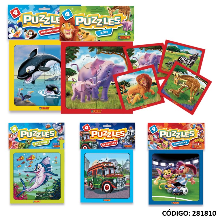 Juegos duravit puzzle 4piezas 15x15cm blx4