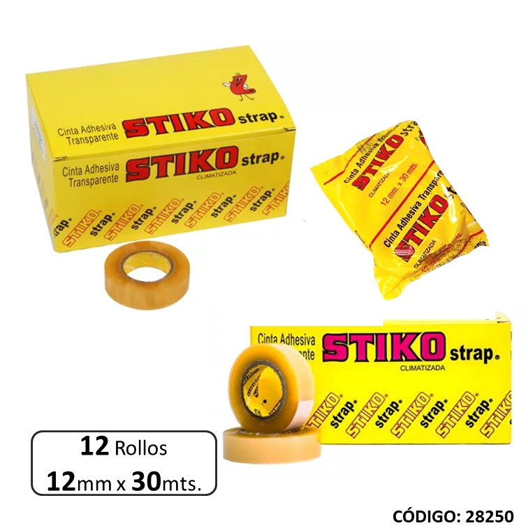 Cinta/adhesivo. stiko 12mmx30m. caja