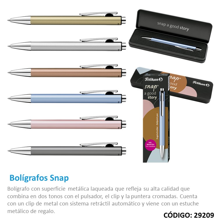 Bolígrafo retractil c/est. pelikan snap