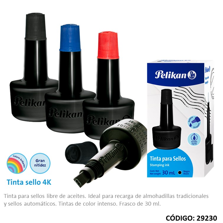 Tinta p/sellos pelikan 4k 30ml n/a/r