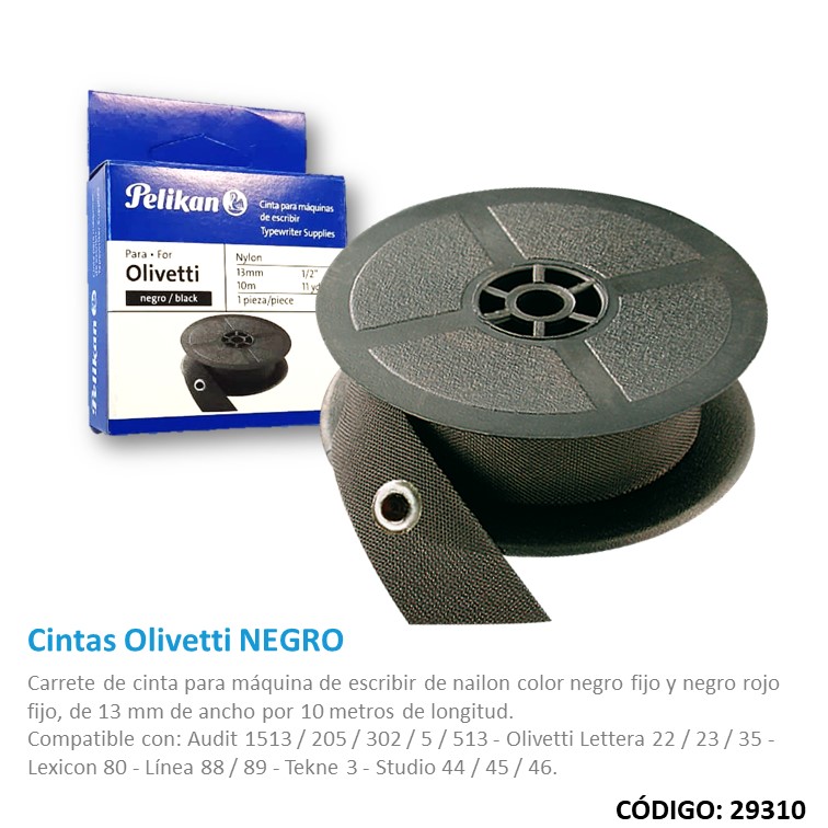 Cinta/maq. pelikan oliv. esc. negra