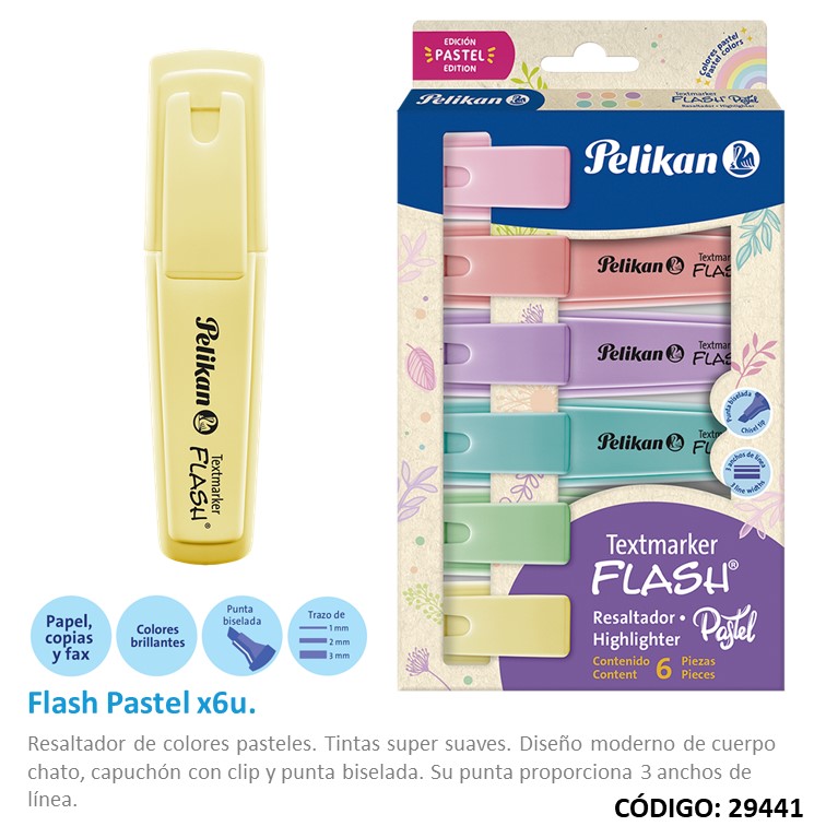 Resaltador pelikan flash pastel surtido