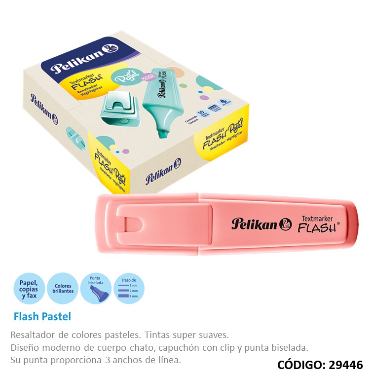 Resaltador pelikan flash pastel durazno x10
