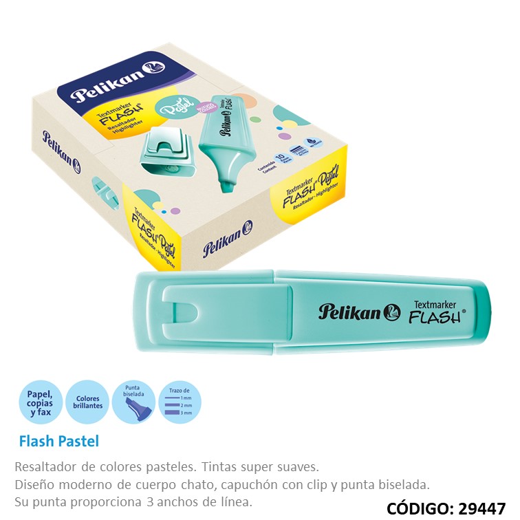 Resaltador pelikan flash pastel aqua x10