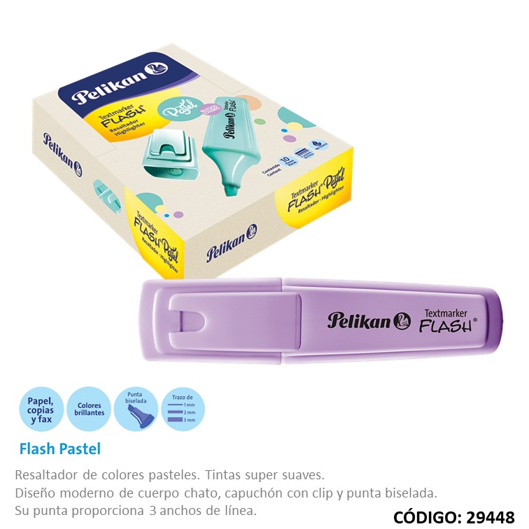 Resaltador pelikan flash pastel lavanda x10