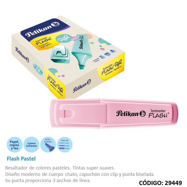 Resaltador pelikan flash pastel rosa x10