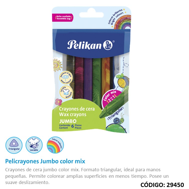 Lapiz/pasta pelikan jumbo color mix