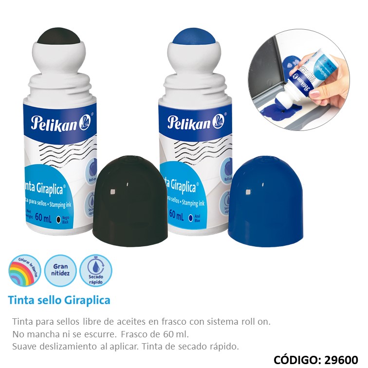 Tinta p/sellos pelikan giraplica 60cc. a/n