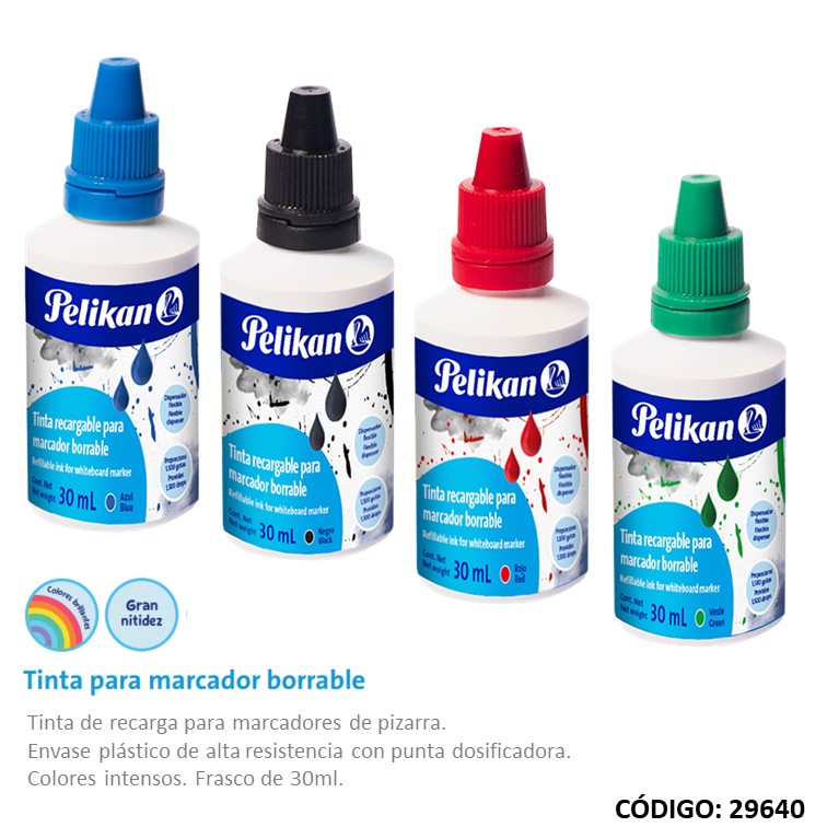 Tinta pelikan pizarra 30ml. n/a/r/v