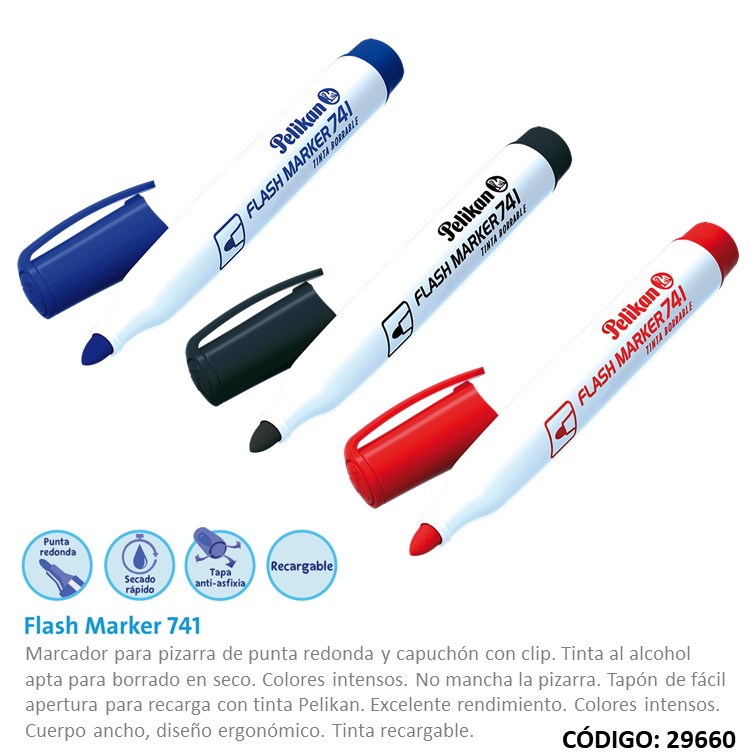 Marcador pelikan pizarra 741 red. recarg