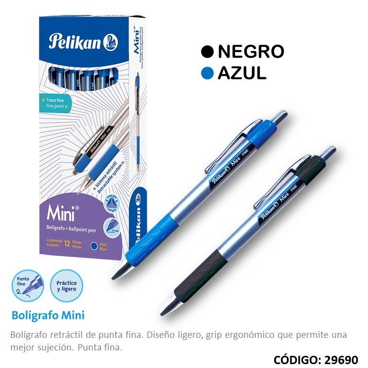 Bolígrafo retráctil pelikan mini grip