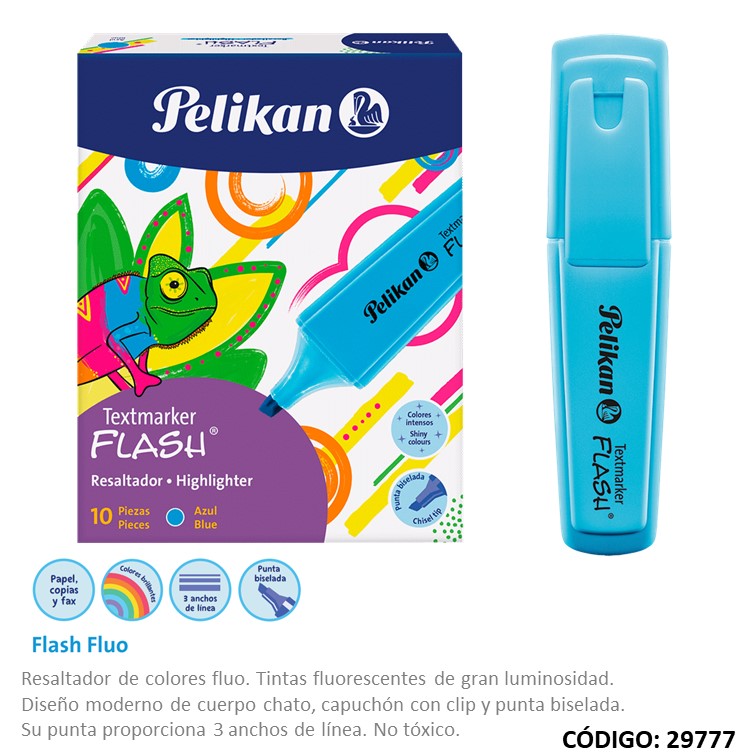 Resaltador pelikan flash celeste x10