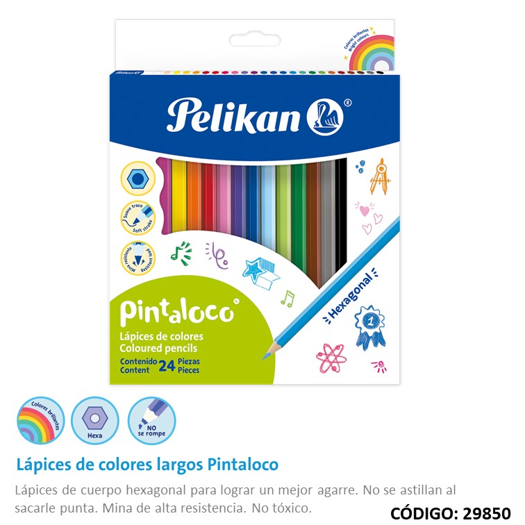 Lapiz/color pelikan pintaloco x24 largos