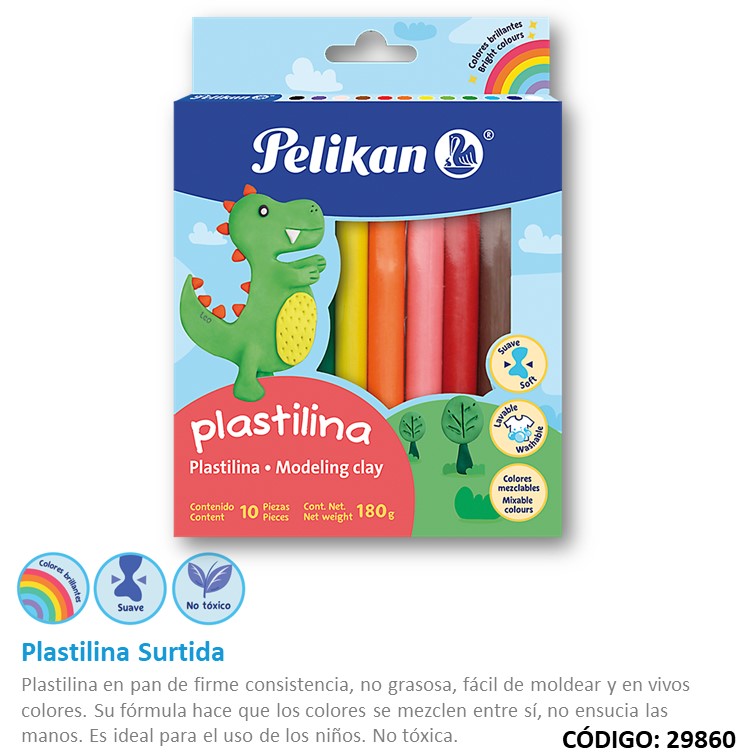 Plastilina pelikan surtido 180 g