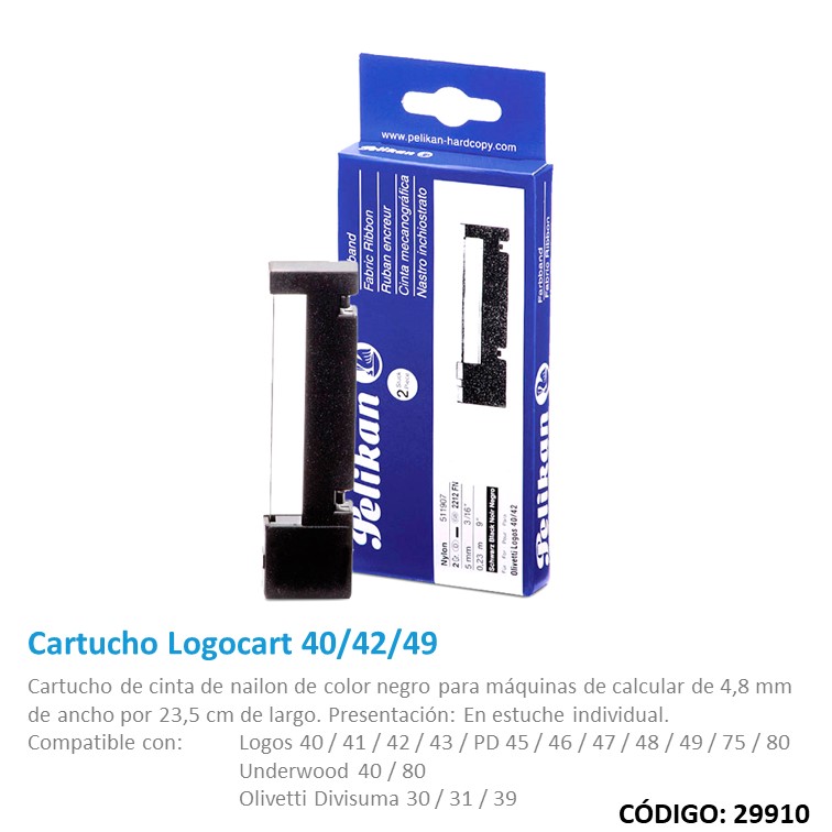 Cinta/maq. pelikan cas. logos 40