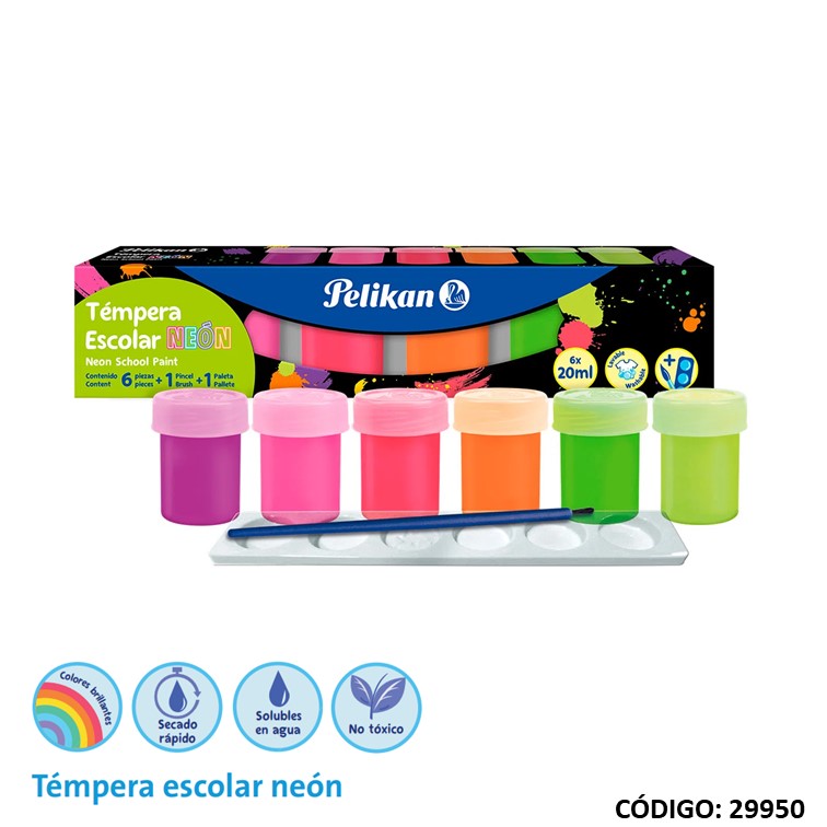 Tempera pelikan neon + accesorios