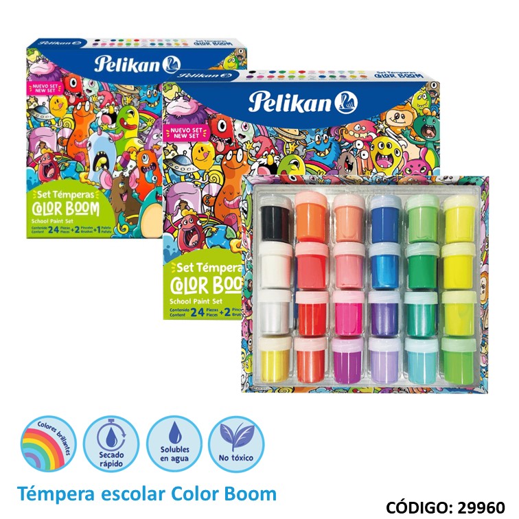 Set temperas pelikan color boom