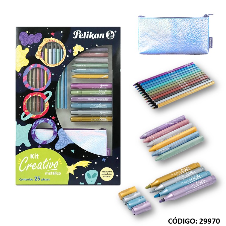 Kit pelikan creativo metalico x25piezas