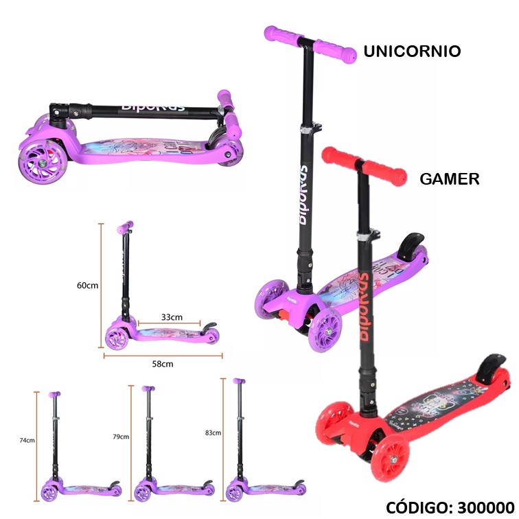 Juegos bipo monopatin c/luces