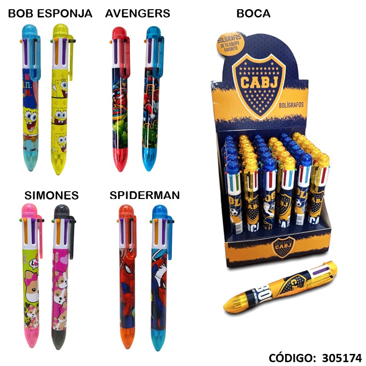 Fantasía boligrafo cresko 6 colores licencia