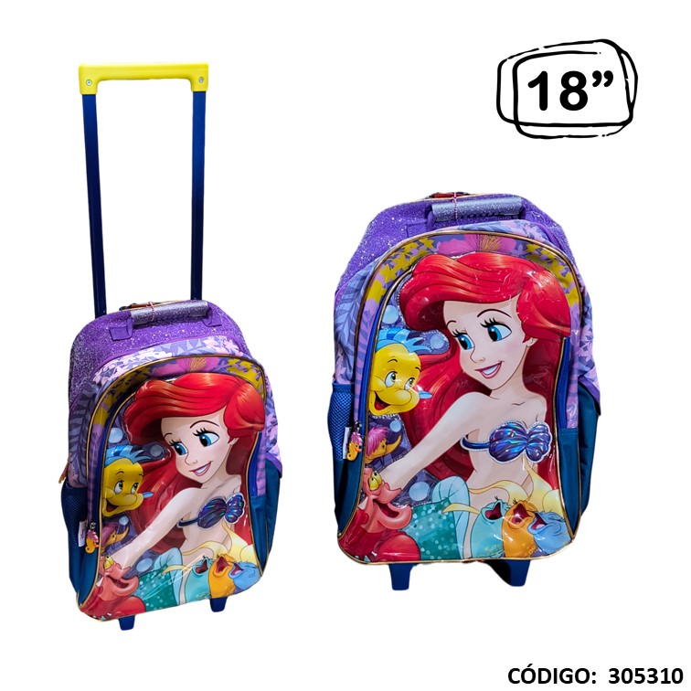 Mochila carro cresko 18"" sirenita