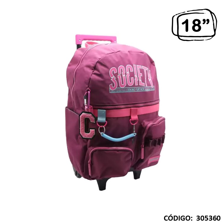 Mochila carro cresko 18"" society