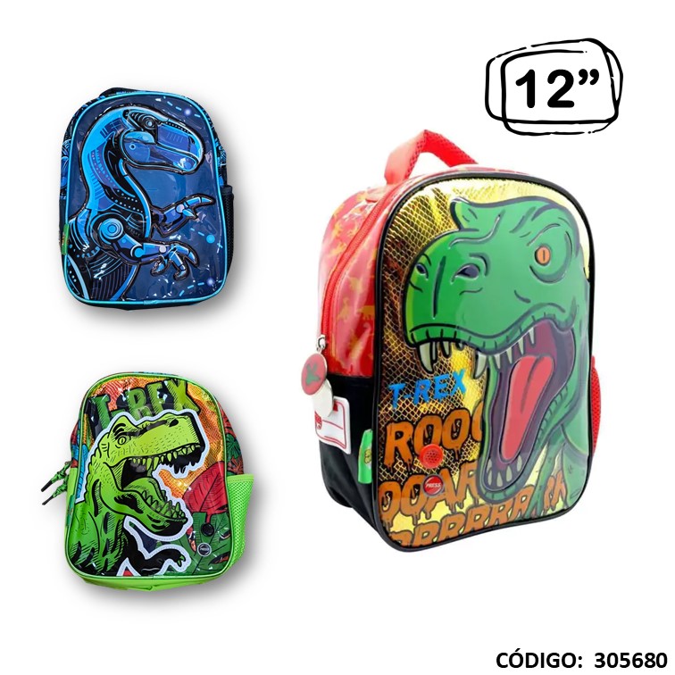 Mochila jardín cresko 12"" dinos di92/93/100/101