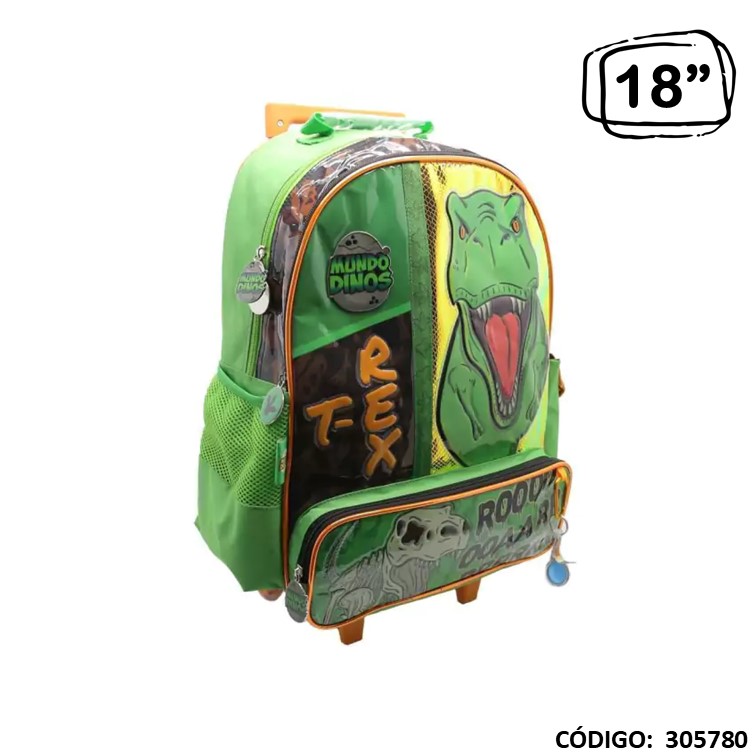 Mochila carro cresko 18"" dinos