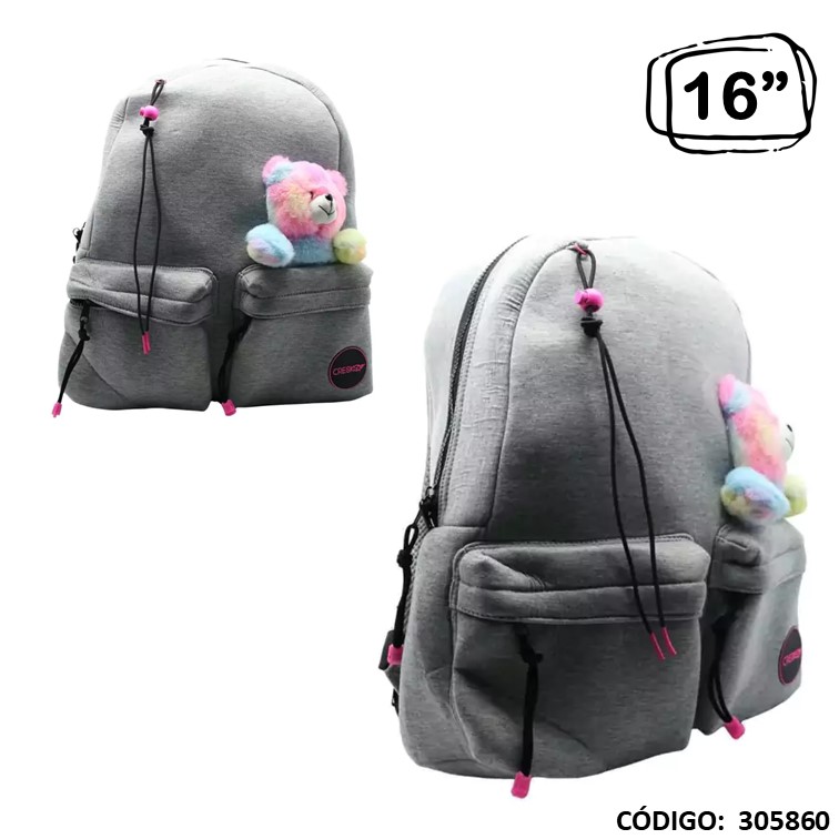 Mochila cresko 16"" oso peluche