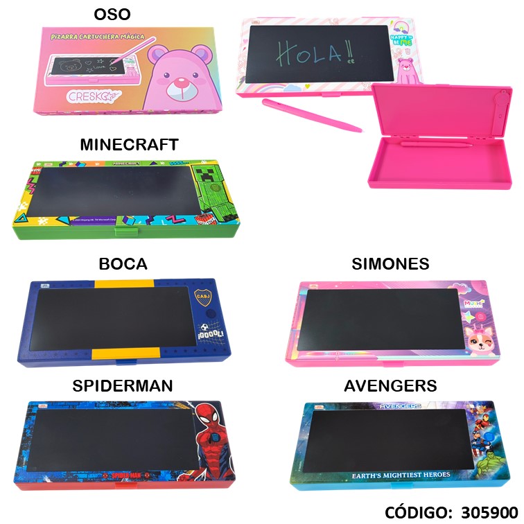 Cantimplora cresko plastica c/pizarra magica lic