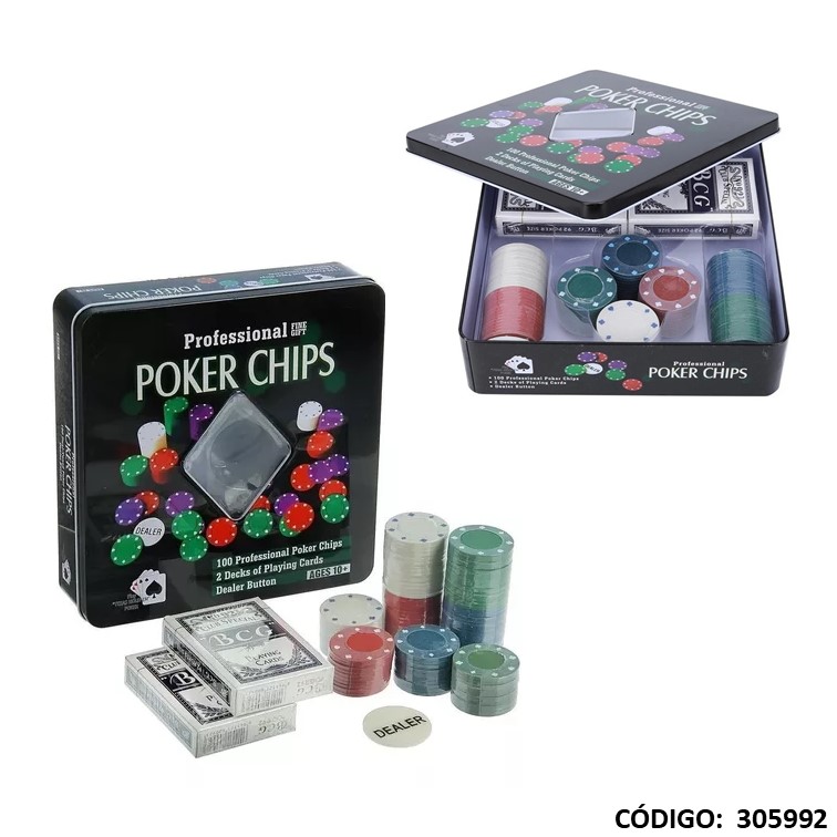 Juegos cresko poker 100 fichas + 2 mazos