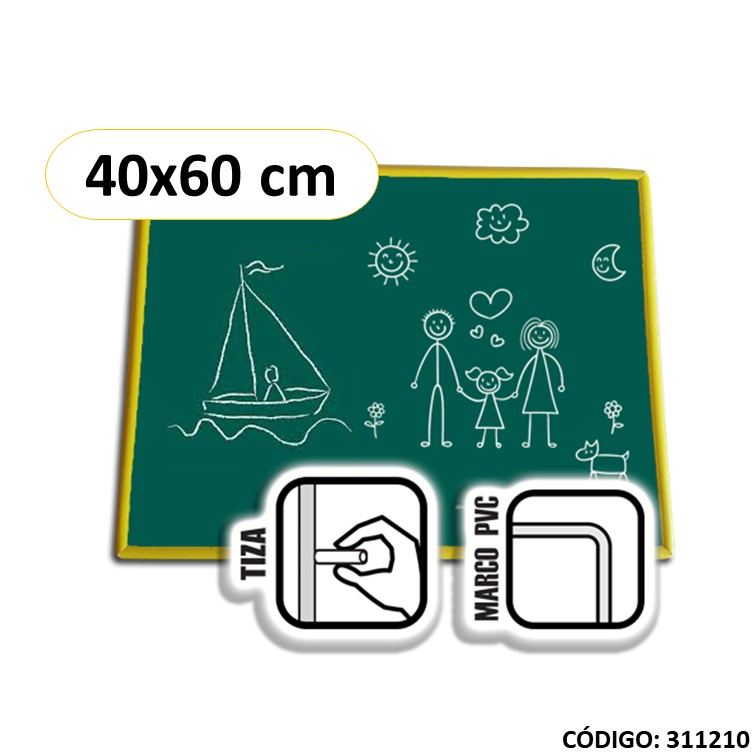 Pizarra verde kids 40x60cm