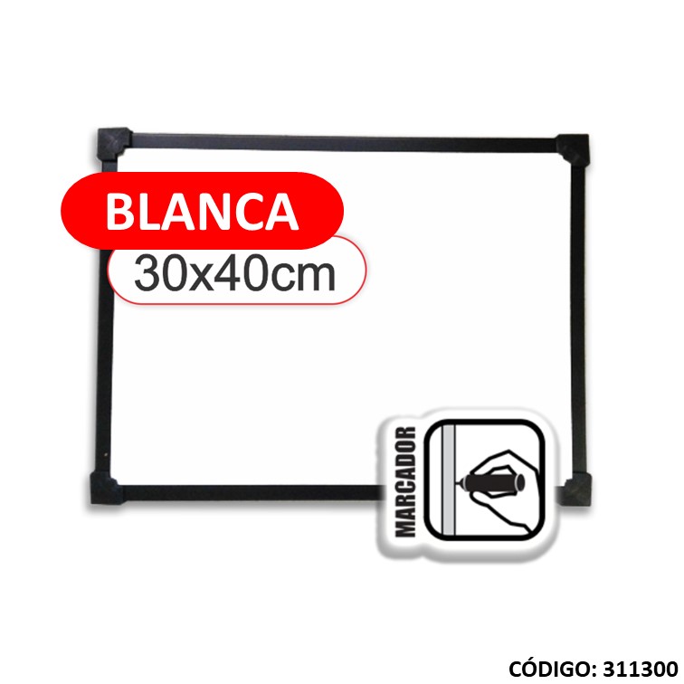 Pizarra blanca liggo 30x40cm. plast